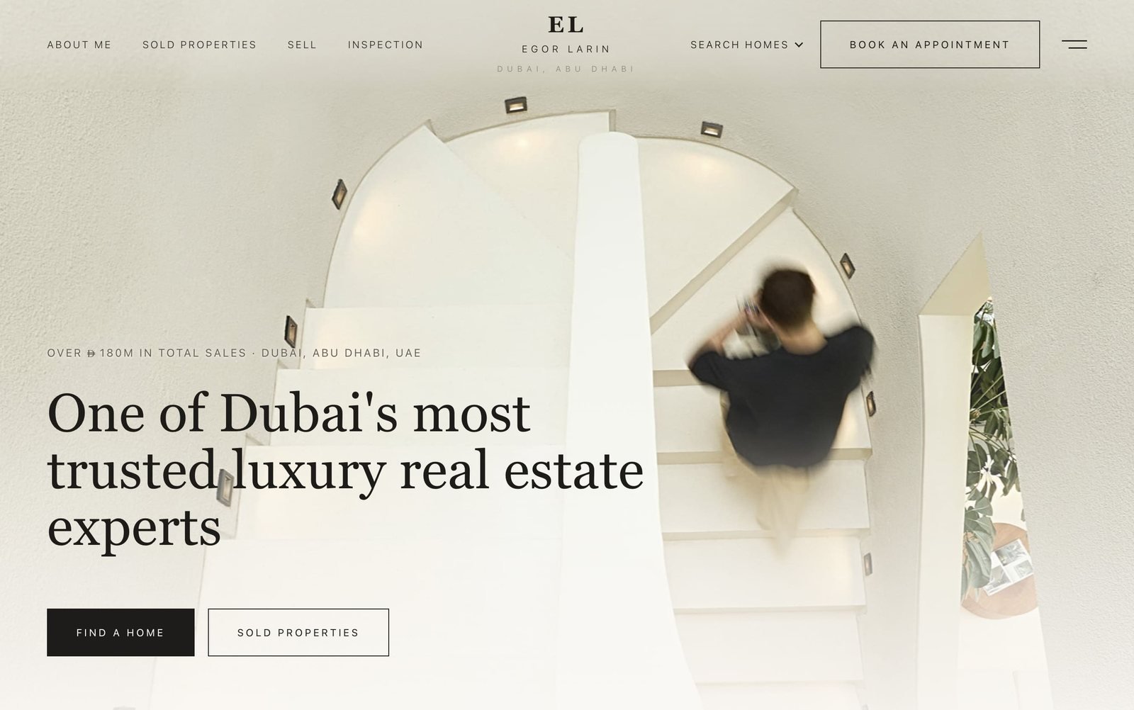Egor Larin — luxury real estate agency website in Dubai and Abu Dhabi
